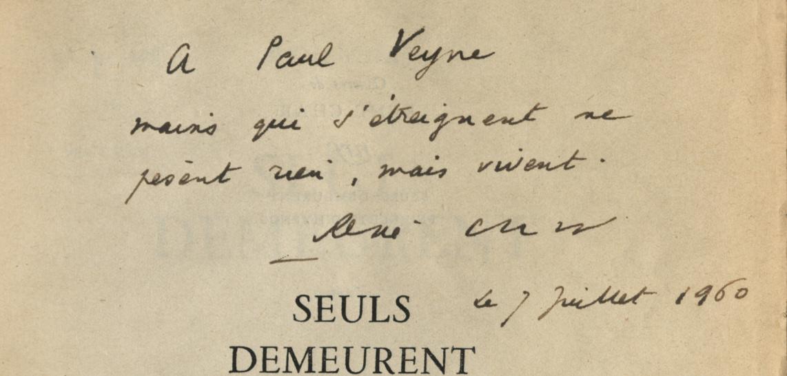 René Char, Seuls demeurent, 1938-1944. Exemplaire dédicacé à la bibliothèque. 