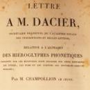 Jean-François Champollion, Lettre à M. Dacier, 1822. Bibliothèque Ulm-LSH, H A o 3 8°
