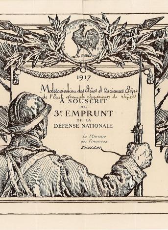 Diplôme de souscription à l’emprunt national de l’année 1917
