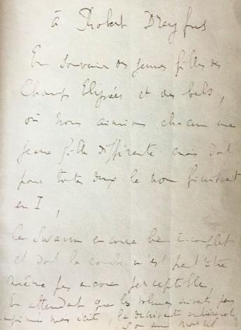 Marcel Proust, Dédicace d'A l'ombre des jeunes filles en Fleurs