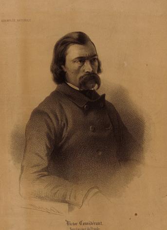 Portrait gravé de Victor Considerant édité par Victor Delarue, 1848. Bibliothèque Ulm- LSH, fonds Victor Considerant, CON I/4/1/8