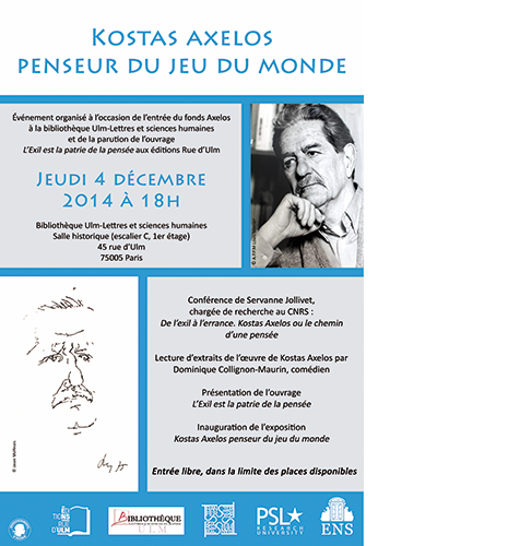 Affiche Kostas Axelos penseur du jeu du monde
