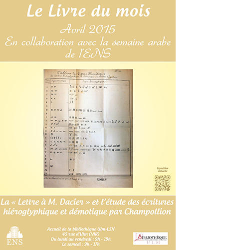 Affiche livre du mois Champollion