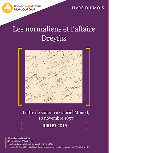 Affiche livre du mois Dreyfus