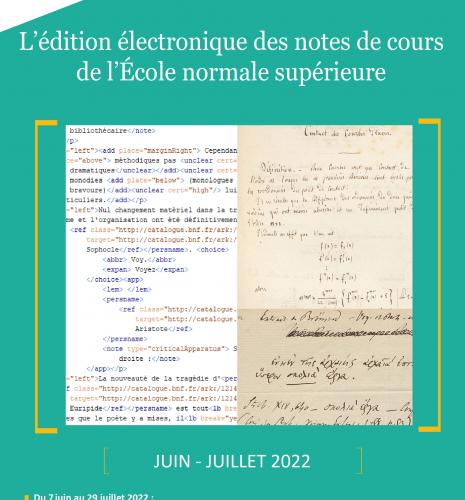 Edition électronique des Notes de Cours de l'ENS